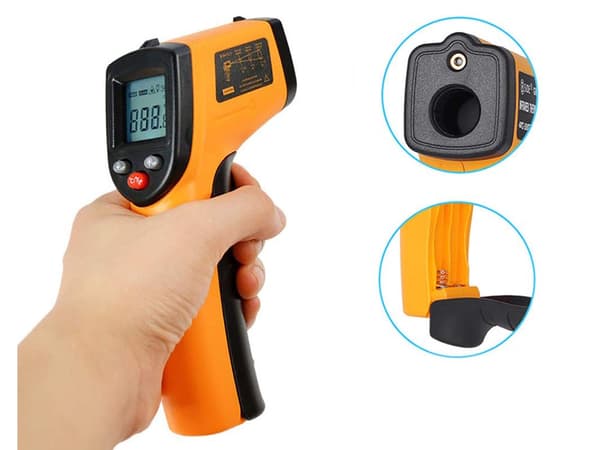 Infrarød termometer/pyrometer -50 til 380°C med laser orange