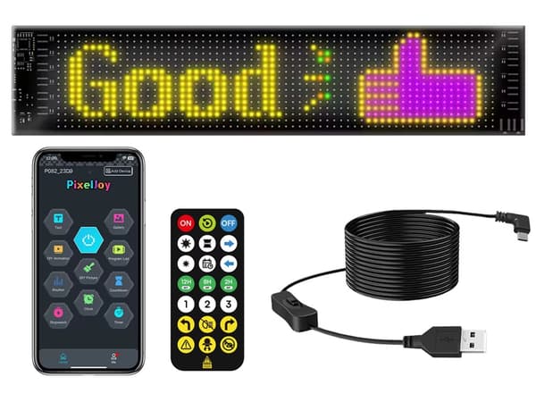 Programmerbar LED-panel 16x96 för bilruta/skyltfönster 59,5x12 cm