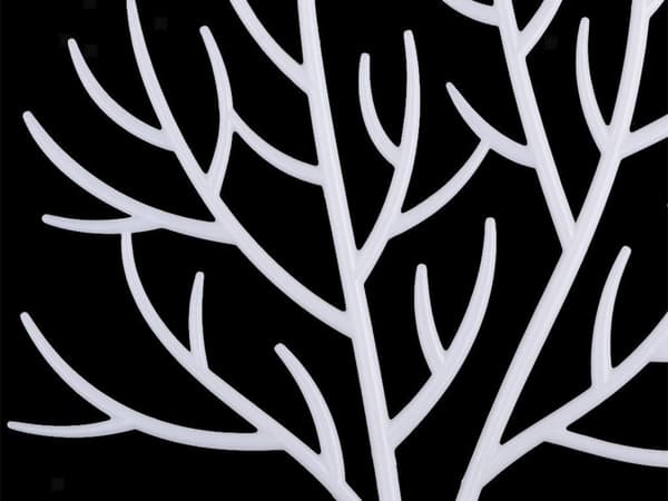 Smyckesställ trädform i plast, vit, 42 cm