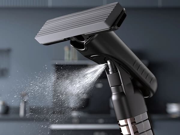 Mini håndmoppe med spray og vandtank 200 ml, sort