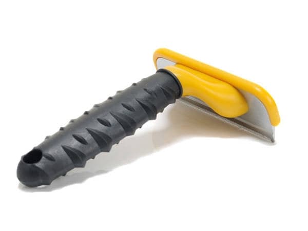 Underuldskam 10 cm 87 tænder rustfrit stål/gummi gul/sort