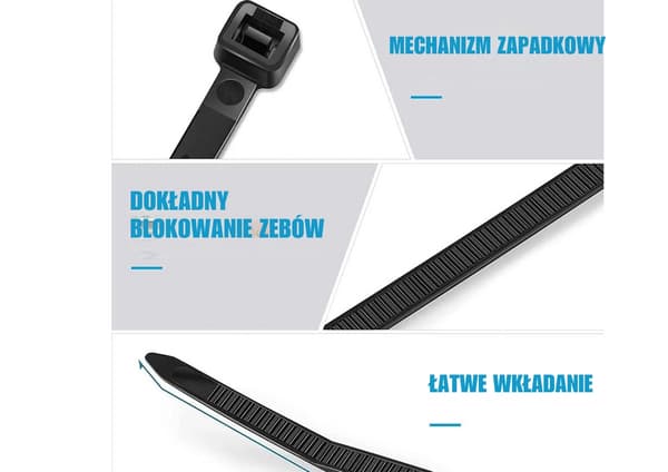 Kabelbindere sorte 200 mm nylon 100-pak