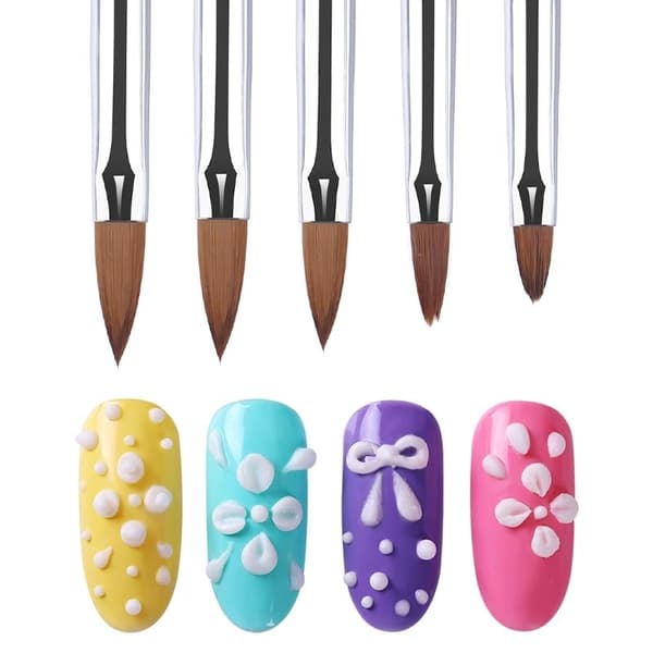 Nail Art Sæt - 5 Dekorationsbørster & Dotting Tool