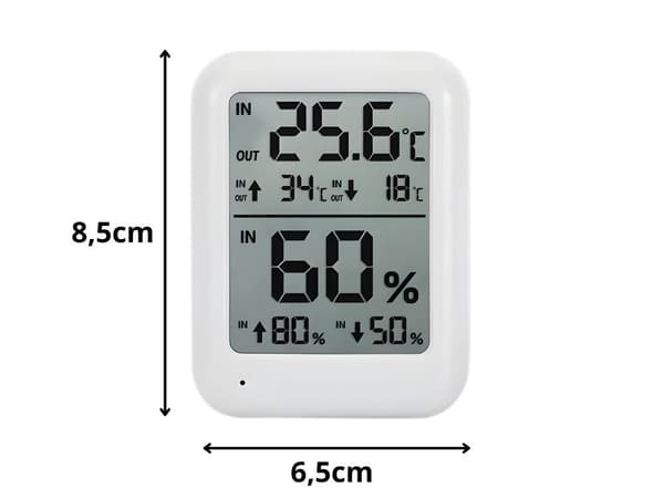 Termometer/hygrometer med LCD och extern sensor -40 till +90°C