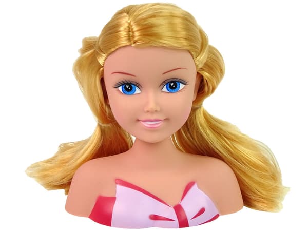 Dukkehoved til hårstyling med tilbehør, blond, 3+ år