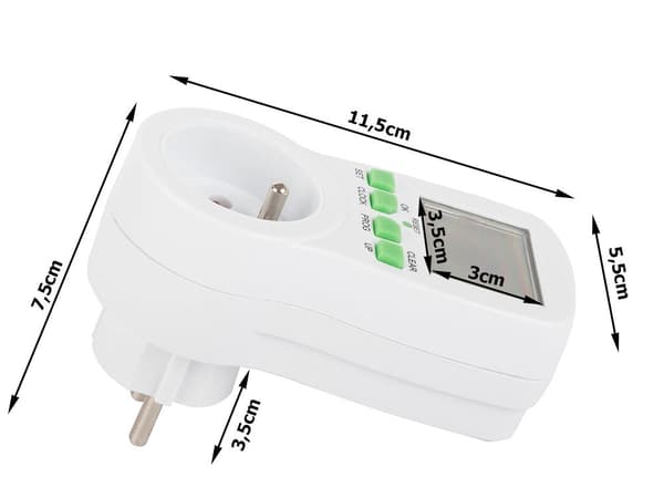 Digital timerkontakt 230V 16A 3680W LCD 16 program nedräkning
