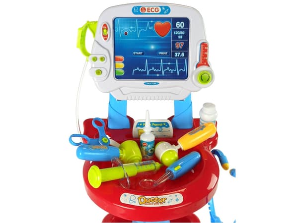 Lægevogn legetøjssæt med EKG-panel og lys/lyd, 3+ år