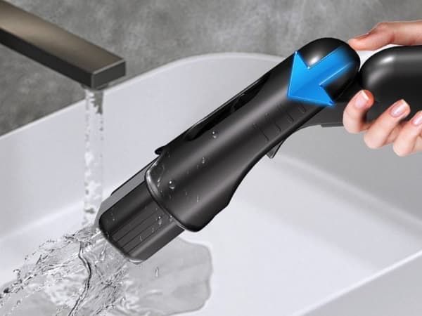 Mini håndmoppe med spray og vandtank 200 ml, sort