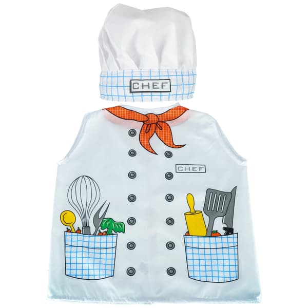 Kockkostym barn set med förkläde och kockmössa 3-8 år vit