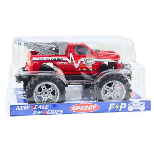 Maastopelastusajoneuvo leikkiauto 27 cm vetokoukulla, punainen