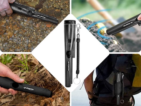 GP-POINTER pindmetaldetektor IP66 med LED lyd/vibration sort