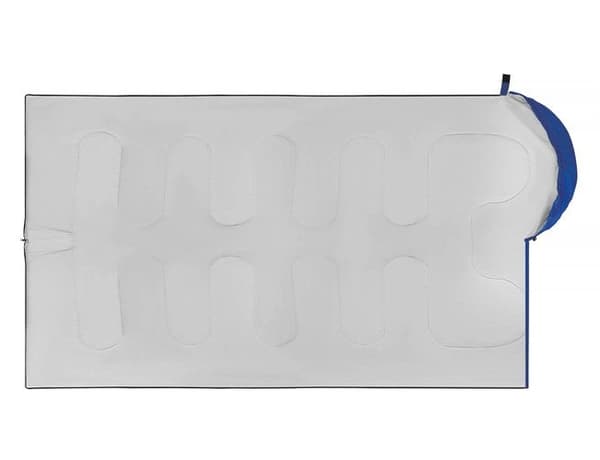 Sovepose 200x75 cm hulfiber 210T ripstop med hætte blå/sort