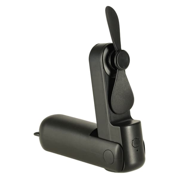 Mini USB-ventilator 2-i-1 hånd/bord 1200mAh USB-C sort