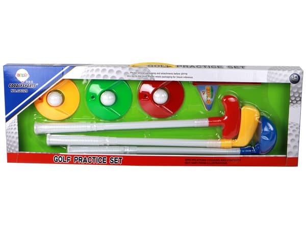 Mini golfset för barn 3+ med 3 klubbor, 3 bollar och 3 mål