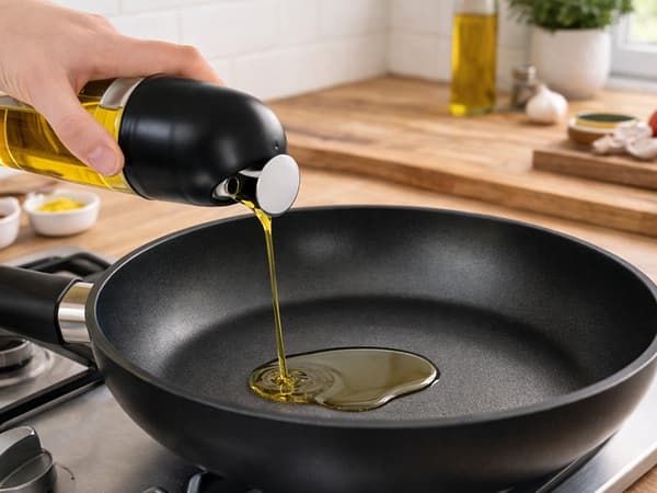 Oljedispenser i glas 510 ml med gravitationslåg sort