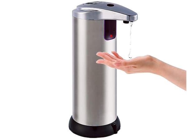 Beröringsfri tvåldispenser med sensor 200 ml silver för flytande tvål