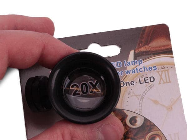 Pandelupe 20x med LED-belysning sort inkl. 2 batterier