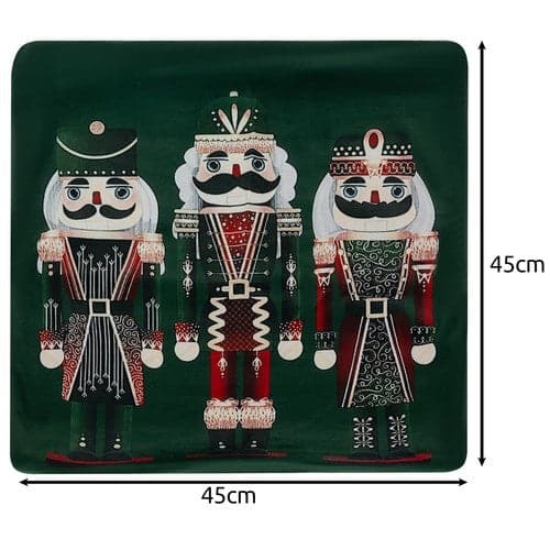 Pudebetræk plys julemotiv nutcracker 40x40 cm polyester