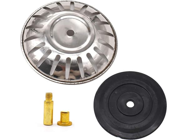 Diskpropp med sil rostfritt stål 8 cm silver med guldfärgad pinne