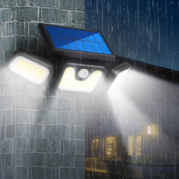 Solcellsdriven LED-utomhuslampa 3W med rörelsesensor och skymningssensor