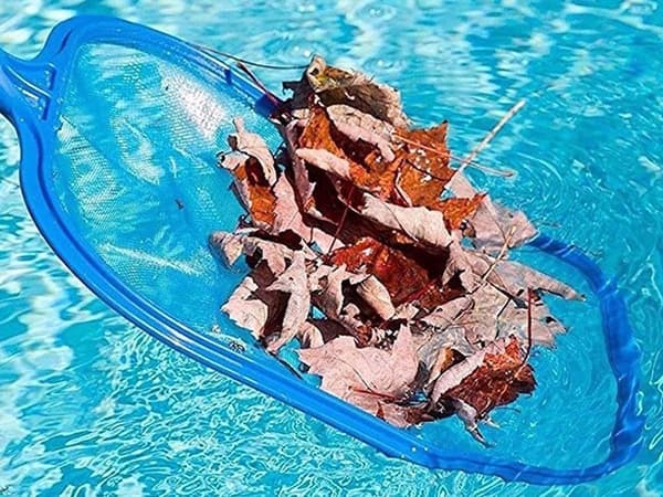 Poolskimmer oval med finmasket net, blå, til teleskopskaft 30 mm