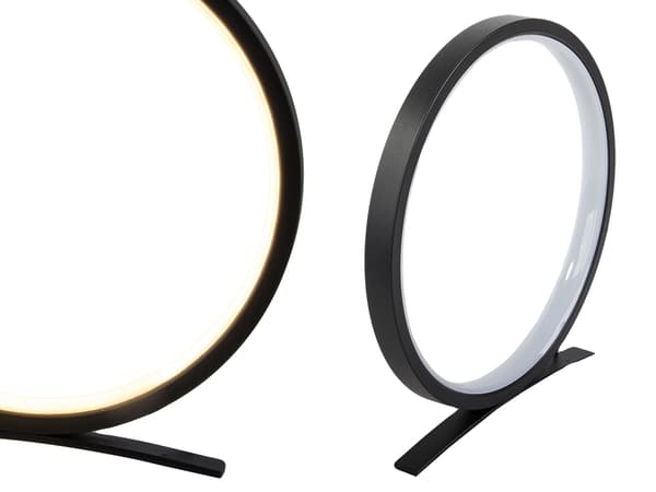 LED bordlampe dæmpbar 3 farvetemperaturer USB sort Ø25 cm
