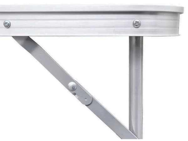 Hopfällbart campingbord 180x60 cm justerbar höjd creme