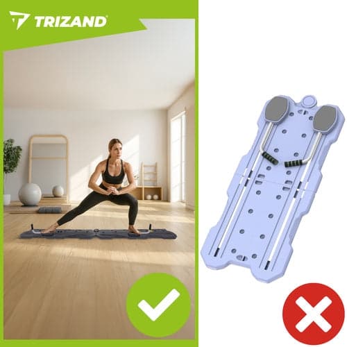 Pilatesbräda för hemmaträning med LCD-räknare, halkfri bas, grå