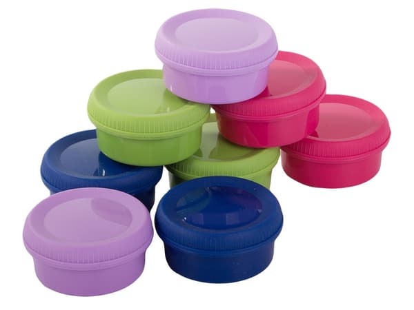 Dressingbehållare med lock 80 ml 8-pack plast dippskålar