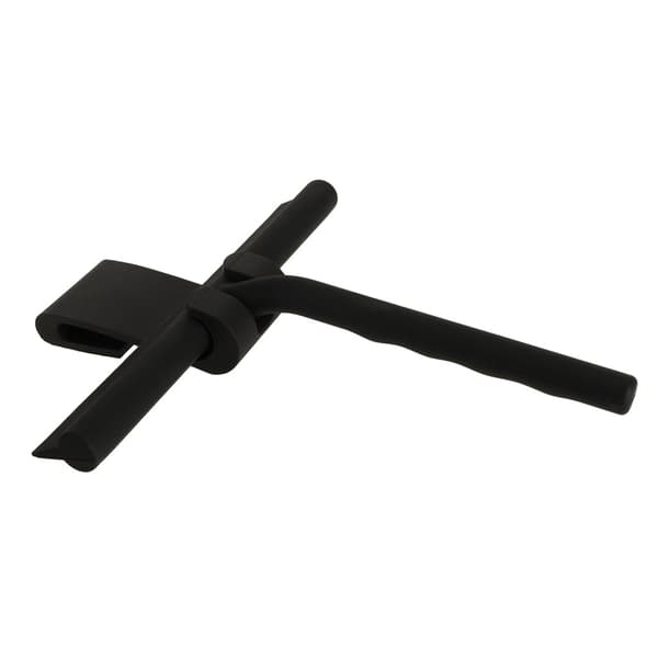 Bruseskraber i silikone sort 21x19 cm med krog og holder