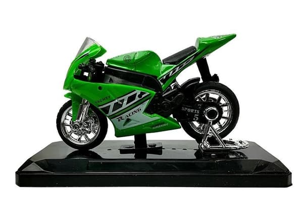 Sportmotorcykel legetøj 1:18 med lyd og pull-back, tilfældig farve
