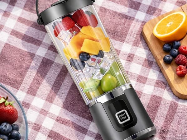 USB-blender 500 ml med LED-display grå 1500 mAh inkl USB-kabel