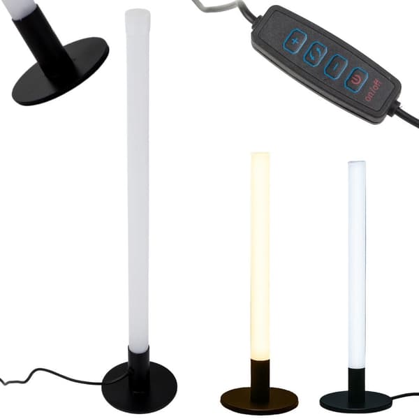 LED-lattiavalaisin 40 cm USB 3 valotilaa metalli musta