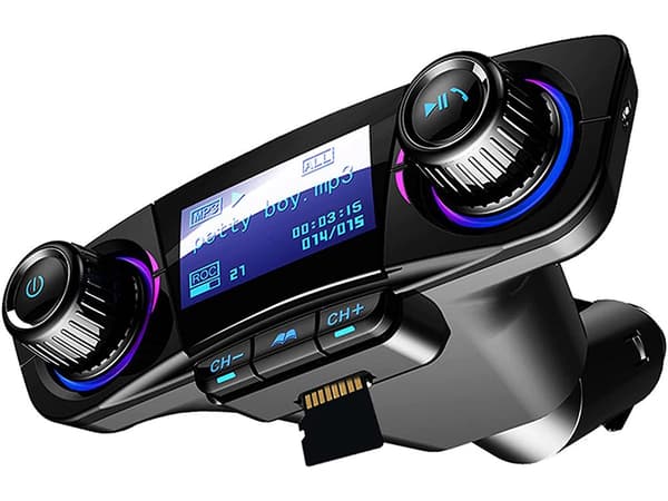 FM-sändare Bluetooth 5.0 biladapter 12/24V 2x USB AUX SD