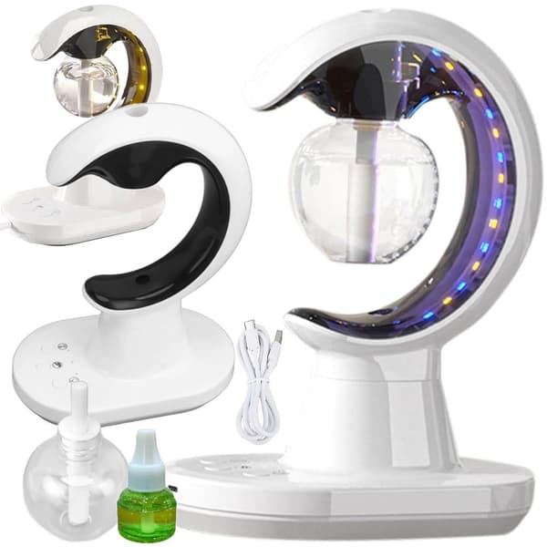 Luftfugter 90 ml med aromaterapi LED-natlampe USB hvid