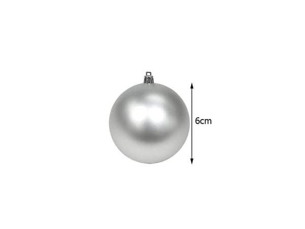 Julgranskulor plast 6 cm, 36-pack, silver/vit, 6 designer