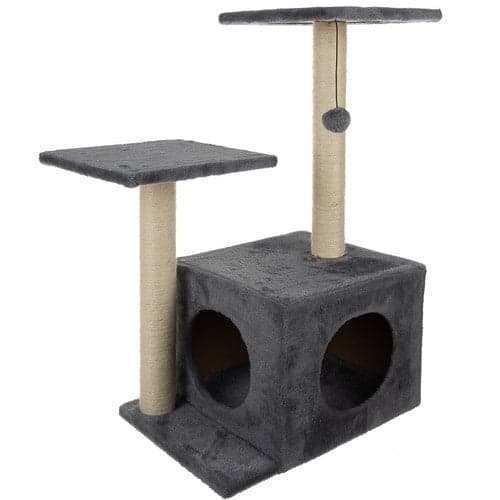 Kattekradsetræ 71 cm med 4 niveauer, platform & hule grå/beige