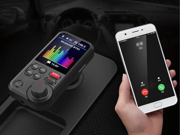 Bluetooth FM-lähetin 5.0 autoadapteri handsfree USB QC 3.0 12–24V