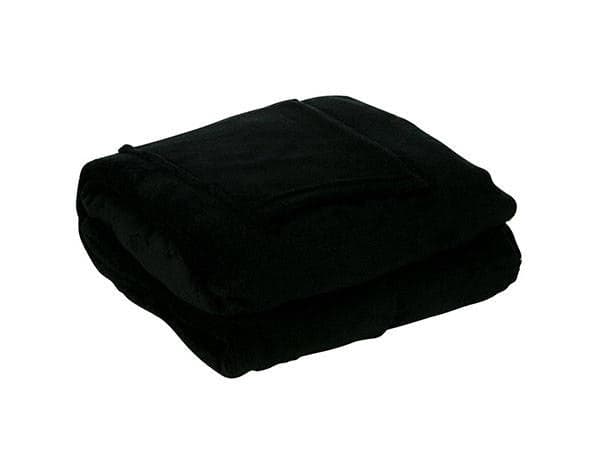 Fleece-tæppe med ærmer 138x180 cm sort one-size