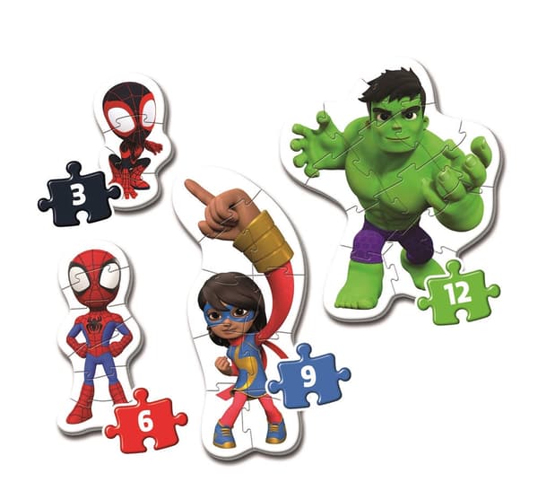 Barnpusselset 4-pack Spidey and Friends 3-6-9-12 bitar 2+