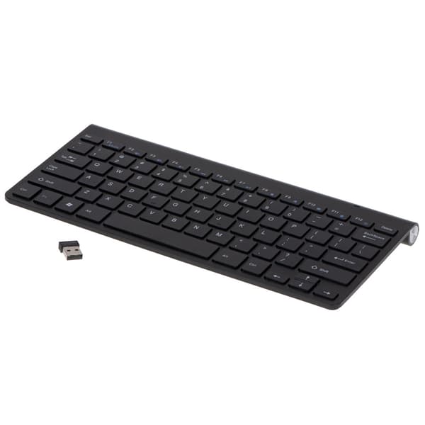 Trådløst tastatur 2.4GHz USB til Smart TV/PC/Mac/Android sort