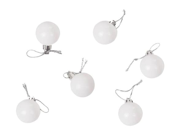 Julgranskulor 3 cm plast 36-pack silver/vit
