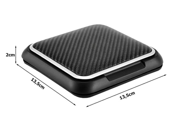 Mobilholder bil til instrumentbræt silikonebase sort 13,5x13,5 cm