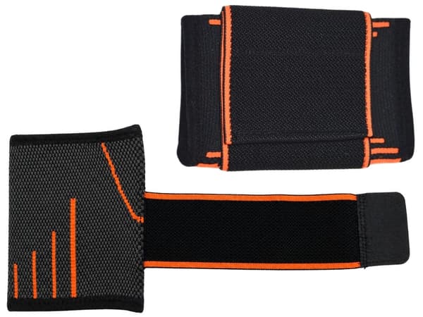 Håndledsstøtte kompression med velcro polyester/bomuld grå/orange