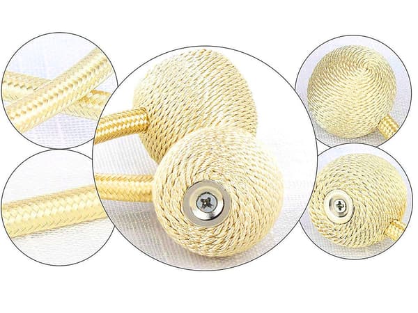 Magnetiska gardinklämmor guld 45 cm, 2-pack