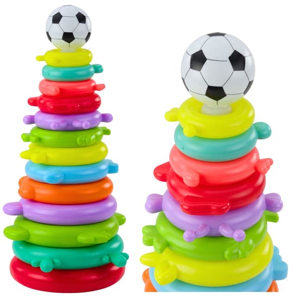 Stabelpyramide med 13 ringe + bold, plast, 42,5 cm