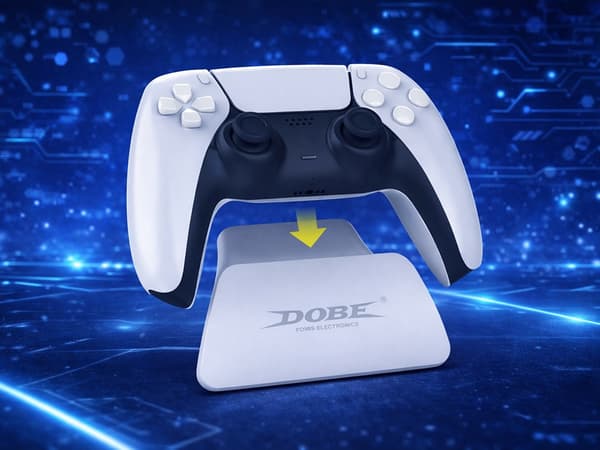 Kontrolstativ til PS5 DualSense-controller i plast, hvid