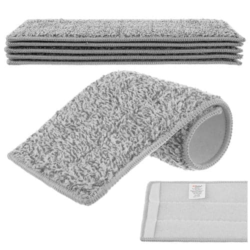 Moppebetræk fladmoppe 33x12 cm velcro grå 5-pak Ruhhy