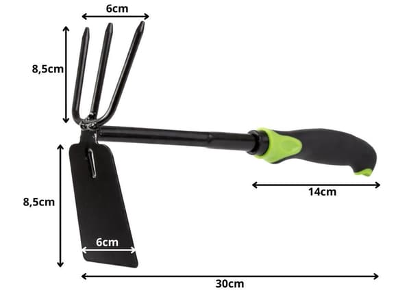 Handhacka 2-i-1 grep/hacka 30 cm, metall/plast svart/grön