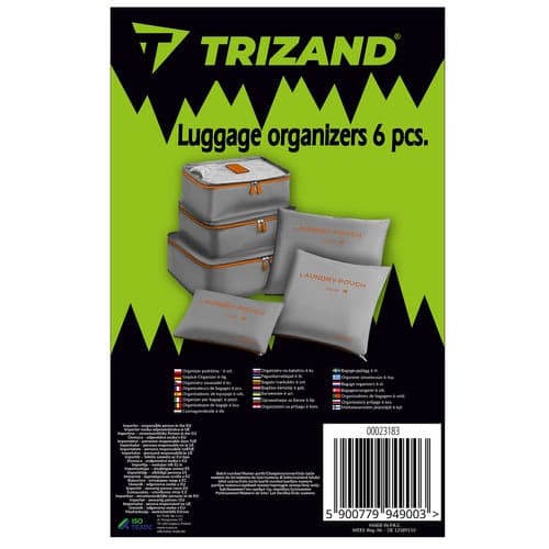 Reseorganisatör packkuber 6-pack polyester grå/orange